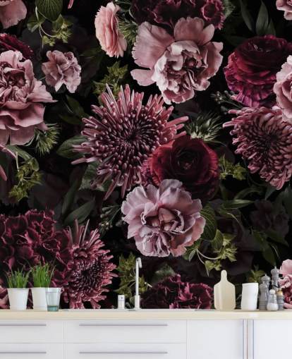 mørk lilla og lilla blomster tapet mørk lilla og lilla blomster tapet