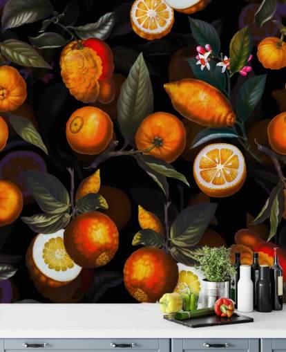 Orangen auf dunklem Hintergrund