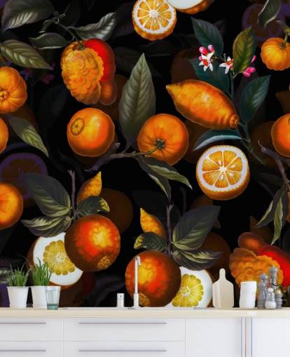 oranges on dark background wallpaper