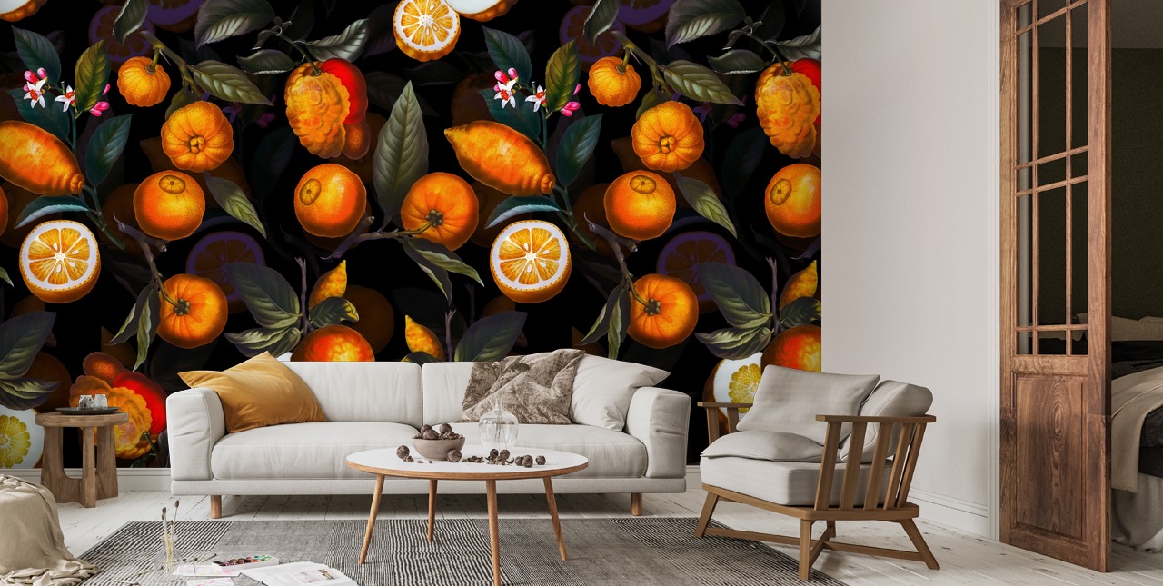 Papier Peint Oranger Wallsauce FR