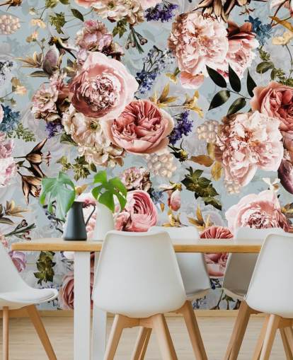 roses roses sur fond bleu papier peint roses roses sur fond bleu papier peint