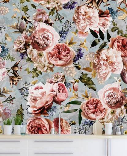 rosas rosadas sobre fondo azul papel tapiz rosas rosadas sobre fondo azul papel tapiz