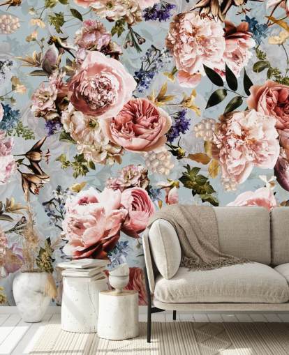 pink roses on blue background wallpaper pink roses on blue background wallpaper