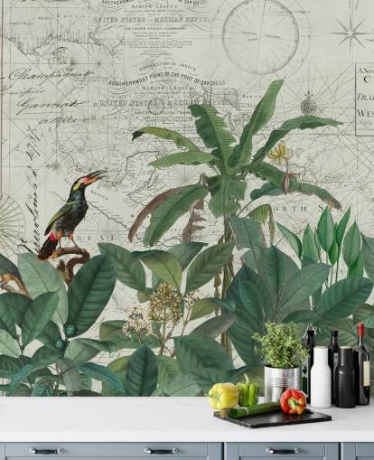 exotische vogels in jungle en kaart achtergrondbehang exotische vogels in jungle en kaart achtergrondbehang