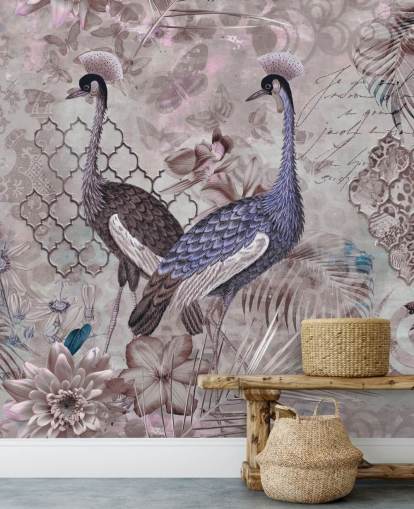 paarse bruine vintage achtergrond met blauwe kranen behang paarse bruine vintage achtergrond met blauwe kranen behang