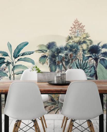 fondo de pantalla vintage selva con pájaros