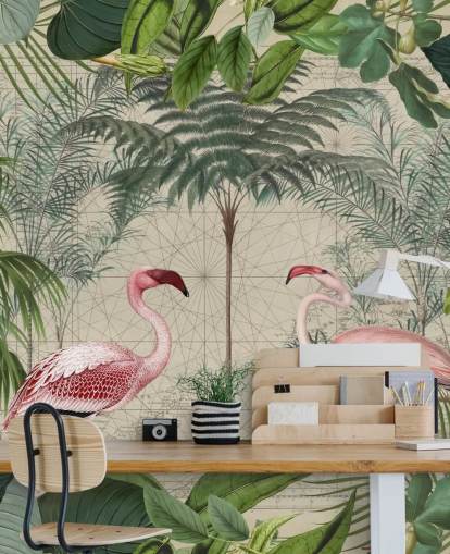 2 papel de parede pink flamingos in jungle 2 papel de parede pink flamingos in jungle