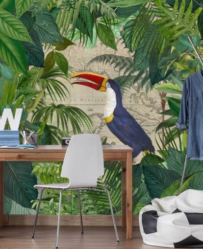 toucan indrammet med tropiske blade tapet toucan indrammet med tropiske blade tapet