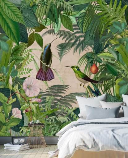 Kolibris zwischen den Blättern Tapete Kolibris zwischen den Blättern Tapete