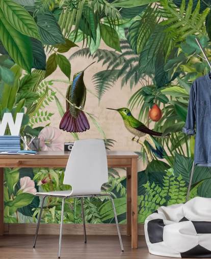 Kolibris zwischen den Blättern Tapete Kolibris zwischen den Blättern Tapete