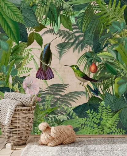 Kolibris zwischen den Blättern Tapete