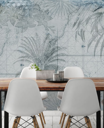 fondo de pantalla azul vintage tropical