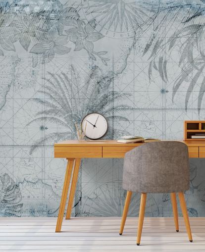 fondo de pantalla azul vintage tropical