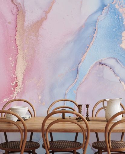 pink, blue and lilac custom watercolour wallpaper mural called Dreamy Watercolour for bedrooms