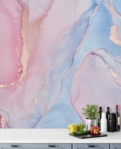 pink, blue and lilac custom watercolor wallpaper mural called Dreamy Watercolor for bedrooms pink, blue and lilac custom watercolor wallpaper mural called Dreamy Watercolor for bedrooms