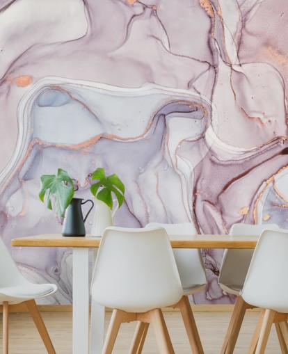 lila und rosa Marmor mit roségoldenen Reflexen Tapete