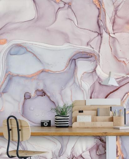 purple and pink marble with rose gold hues wallpaper