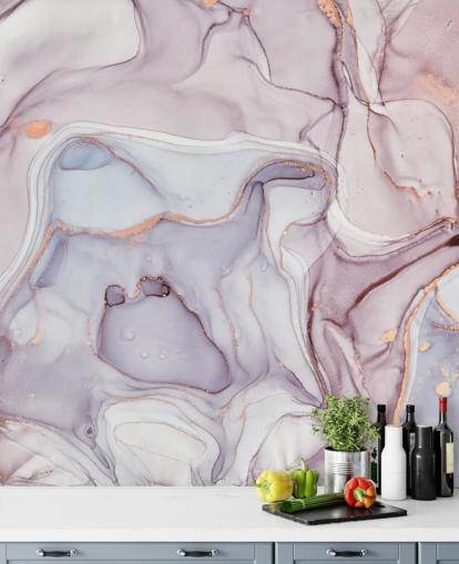 lila und rosa Marmor mit roségoldenen Reflexen Tapete