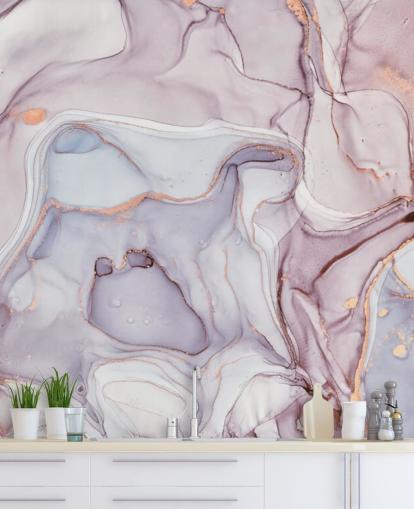 purple and pink marble with rose gold hues wallpaper