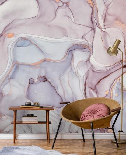 mármore roxo e rosa com tons de ouro rosa papel de parede