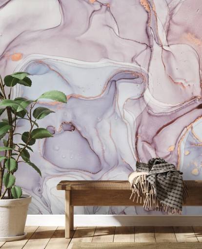 purple and pink marble with rose gold hues wallpaper
