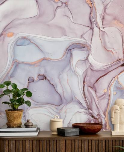 mármore roxo e rosa com tons de ouro rosa papel de parede