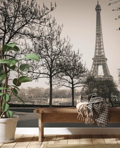 black and white eiffel tower wallpaper