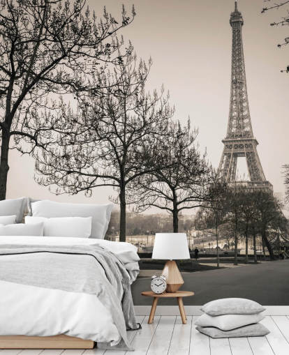 carta da parati torre eiffel in bianco e nero