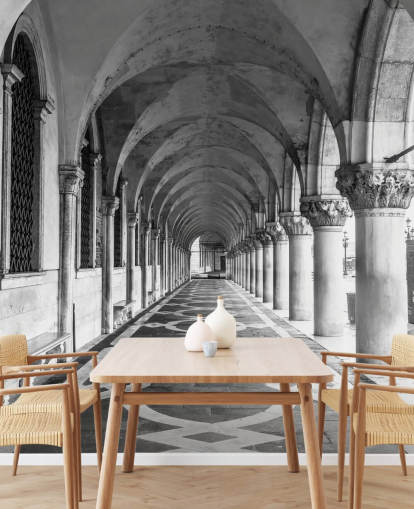 black and white st marks square mural