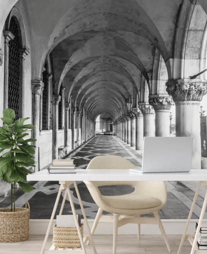 svart og hvit st markerer firkantet veggmaleri