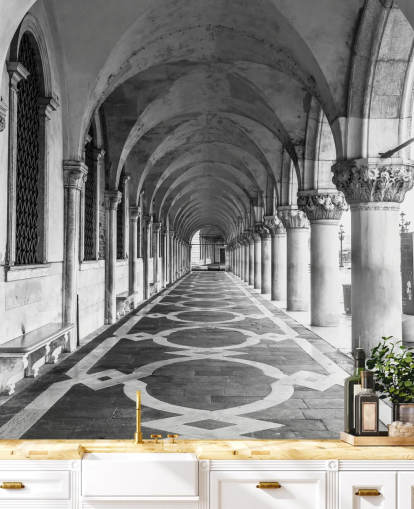 murale quadrato in bianco e nero