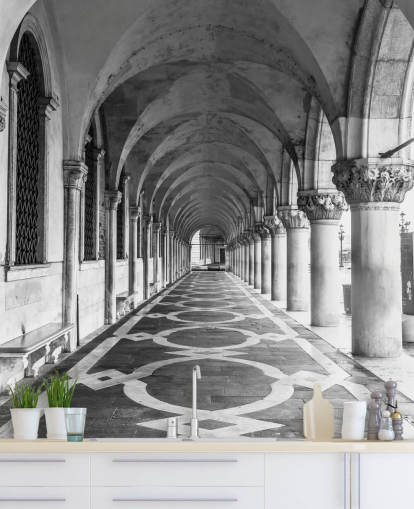 murale quadrato in bianco e nero