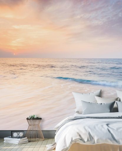 fondo de pantalla de olas blancas lechosas y melocotón cielo fondo de pantalla de olas blancas lechosas y melocotón cielo