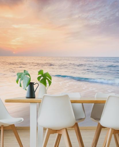 milky white waves and peach sunset sky wallpaper milky white waves and peach sunset sky wallpaper