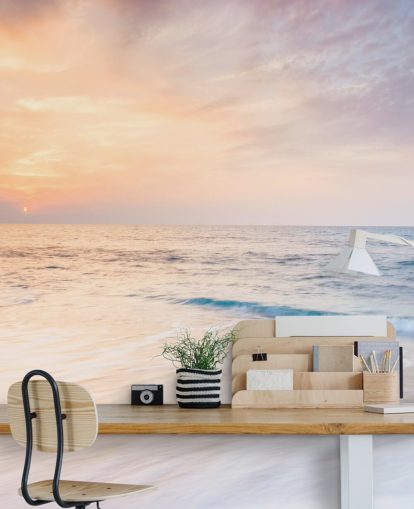 milky white waves and peach sunset sky wallpaper milky white waves and peach sunset sky wallpaper