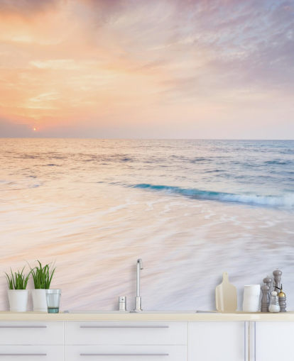 fondo de pantalla de olas blancas lechosas y melocotón cielo fondo de pantalla de olas blancas lechosas y melocotón cielo