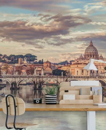view of st peters basilica from river wallpaper