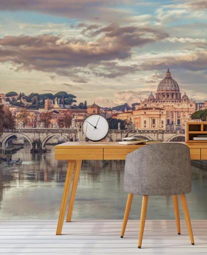 view of st peters basilica from river wallpaper
