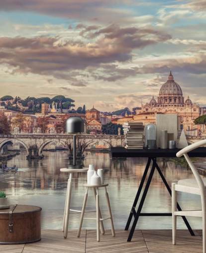view of st peters basilica from river wallpaper