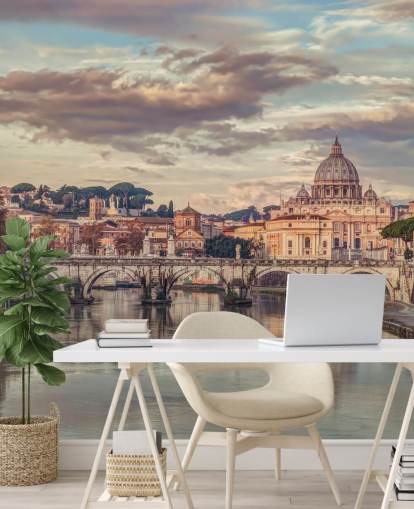 view of st peters basilica from river wallpaper