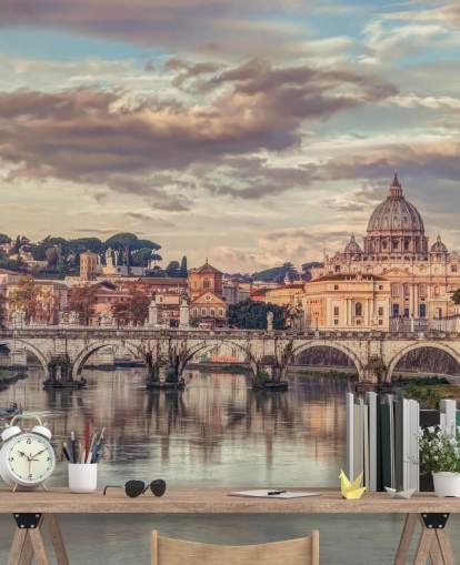 view of st peters basilica from river wallpaper
