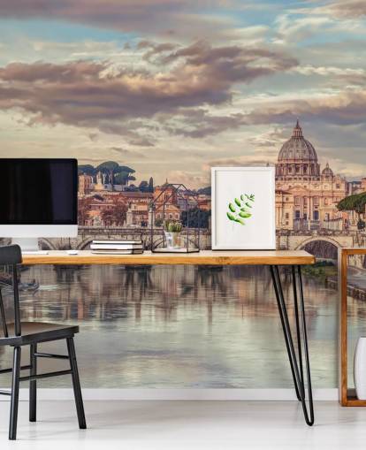 view of st peters basilica from river wallpaper