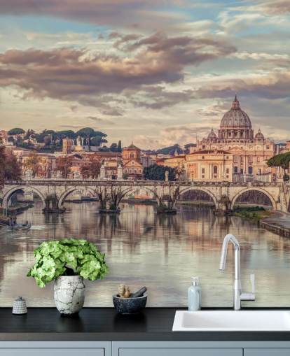 view of st peters basilica from river wallpaper