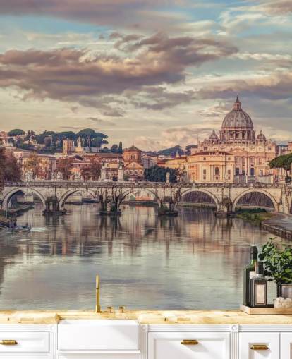 view of st peters basilica from river wallpaper view of st peters basilica from river wallpaper