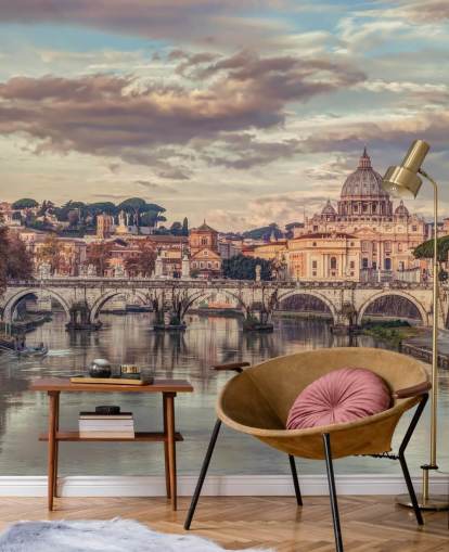 udsigt over st peters basilika fra floden tapet