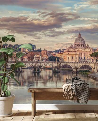 view of st peters basilica from river wallpaper
