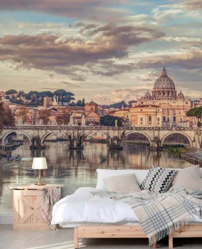view of st peters basilica from river wallpaper