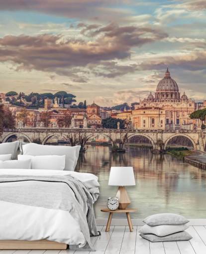 udsigt over st peters basilika fra floden tapet