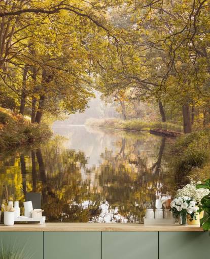 carta da parati caduta foresta e canale carta da parati caduta foresta e canale