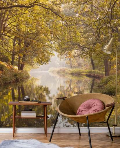 fond d'écran forêt et canal d'automne fond d'écran forêt et canal d'automne